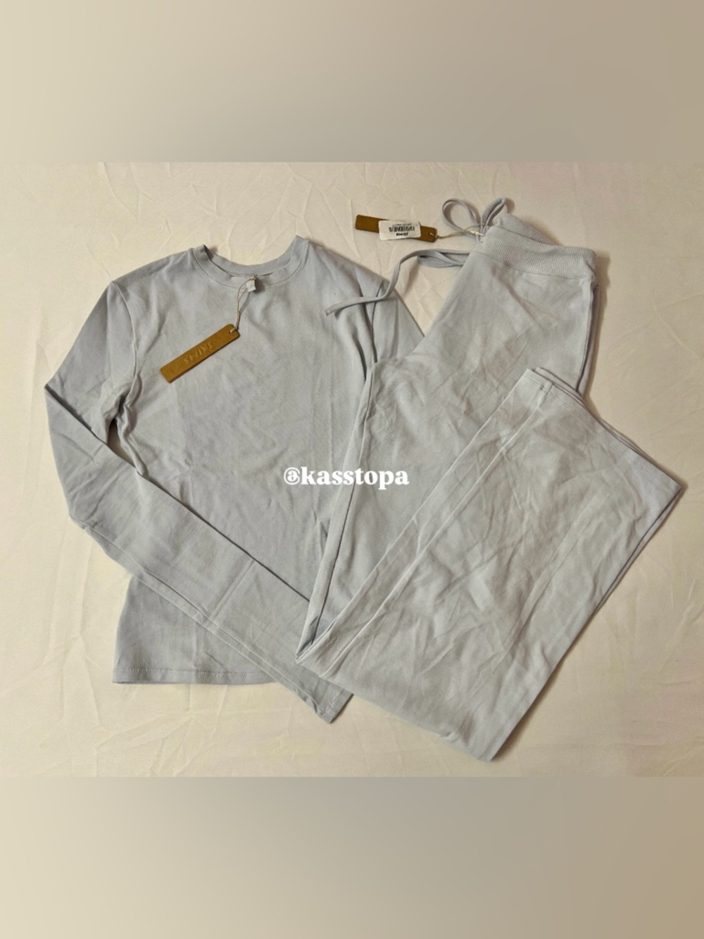 SKIMS Cotton Jersey Long Sleeve T-shirt + Straight Leg Pants Pant Sweatpants Set